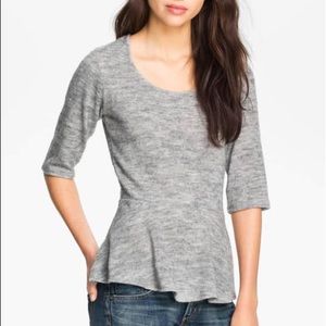 Gibson Gray Peplum Sweater